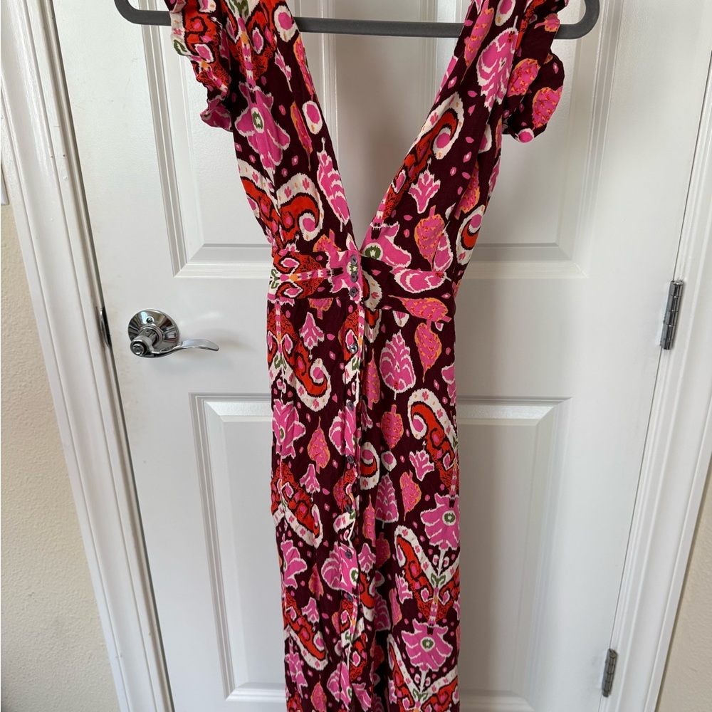 Maaji Pink and Red Floral Maxi Dress